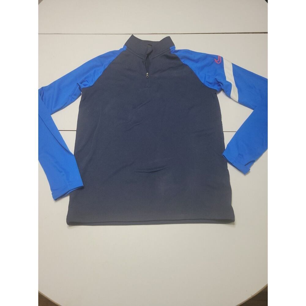 Nike Jacket Women Small Pullover Sweater Blue Colorblock 1/4 Zip Fleece Line Top